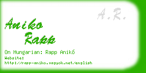 aniko rapp business card